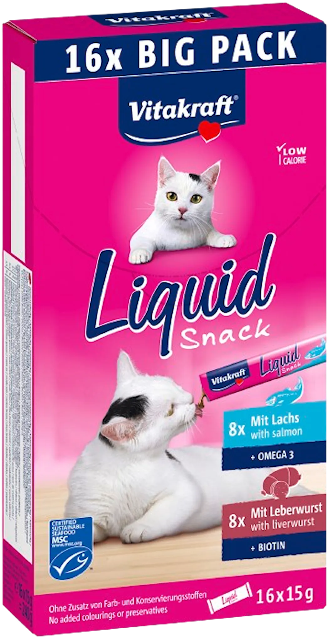 Vitakraft Liquid Snack Multipack lever + laks 16x15g