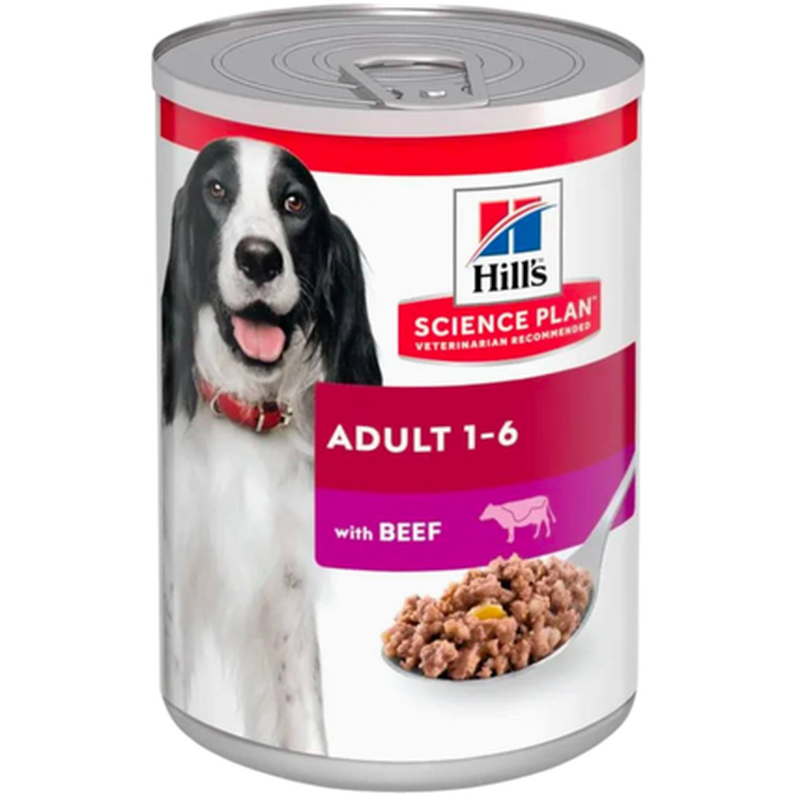 Adult Delicious Beef Can - Wet Dog Food 370 g - Hund - Hundefôr & hundemat - Våtfôr & våtmat - Hills Science Plan