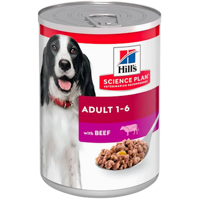 Preview of Hills Science Plan Adult Delicious Beef Canned - Wet Dog Food 370 g x 12