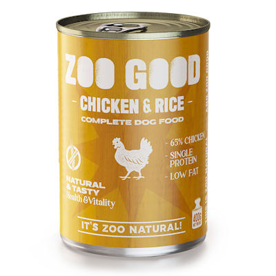 Preview of Zoo Good Dog Adult Low - Fat Chicken & Rice 400 g x 6 st