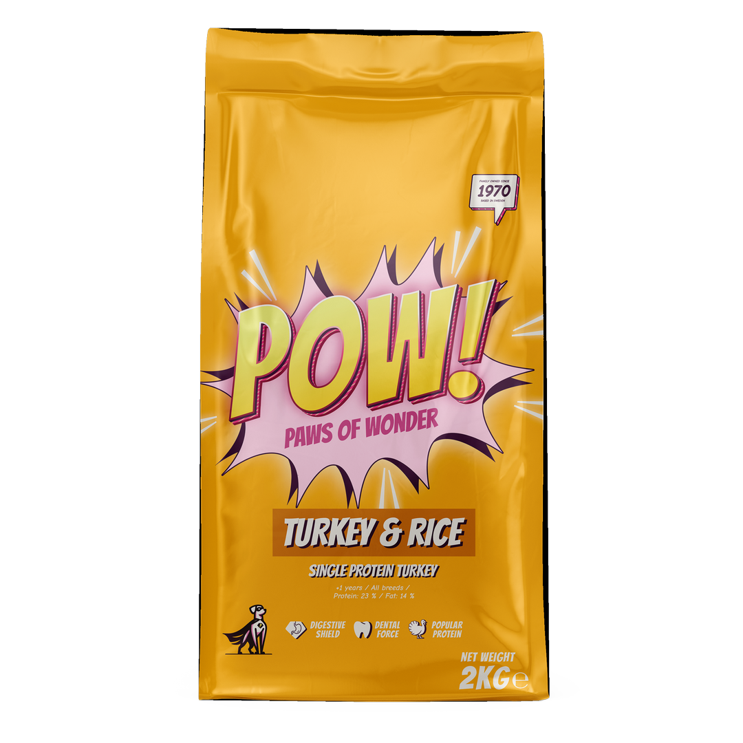 POW! Torrfoder Adult Kalkon & Ris 2 kg - Hund - Hundmat & hundfoder - Torrfoder för hund - POW! - ZOO.se