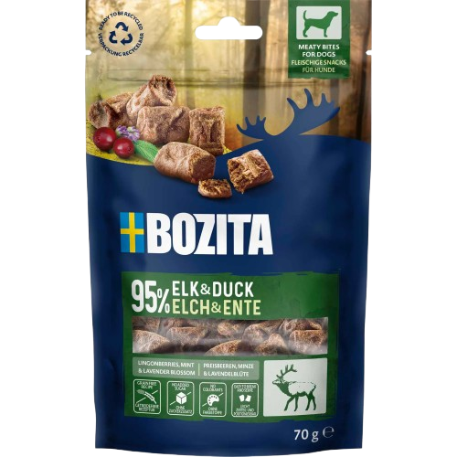 Bozita Hund - Snacks Meaty Bites Elk & Duck 70 g - Hund - Hundgodis - ZOO.se