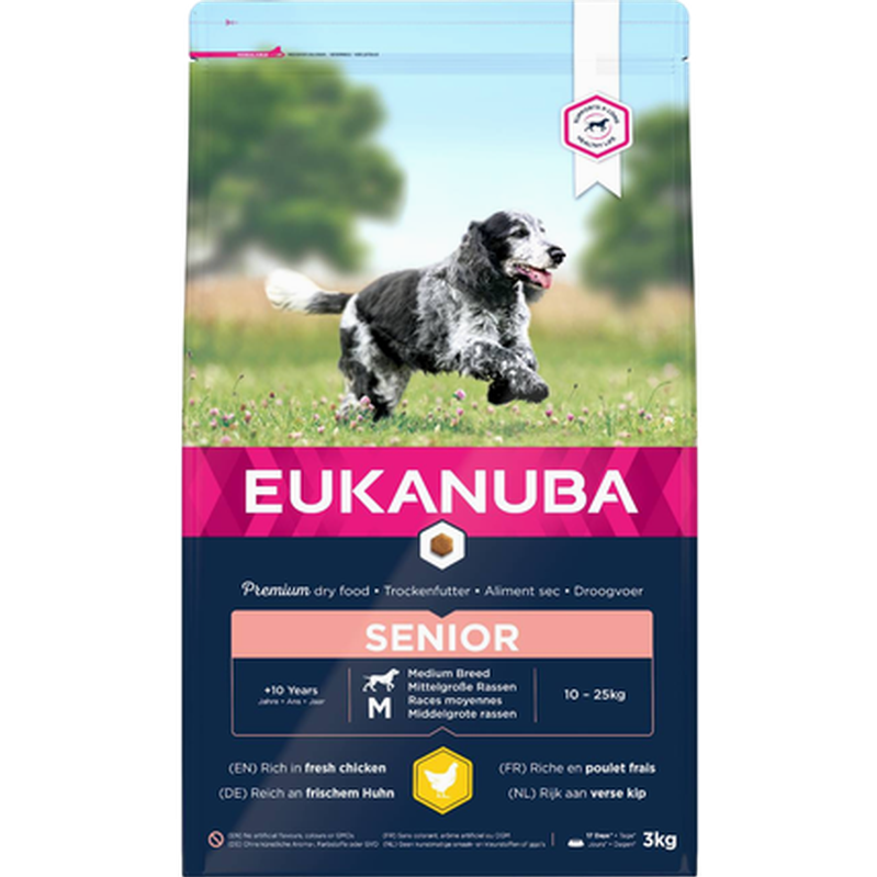 Eukanuba - Dog Caring Senior Medium 3 kg - Hund - Hundmat & hundfoder - Torrfoder för hund - ZOO.se
