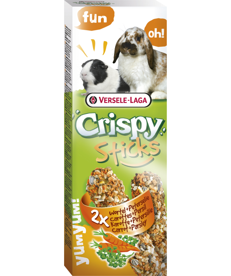 Versele-Laga - CrispySticks Rabbit-GuineaPig Carrot/Parsley 2-pack - Smådjur - ZOO.se
