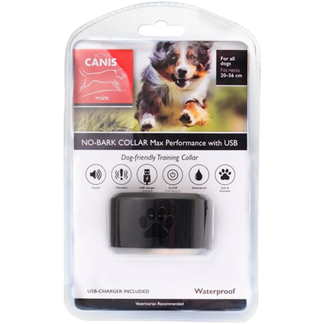 Active Canis No Bark Collar Max Performance with USB Black One Size