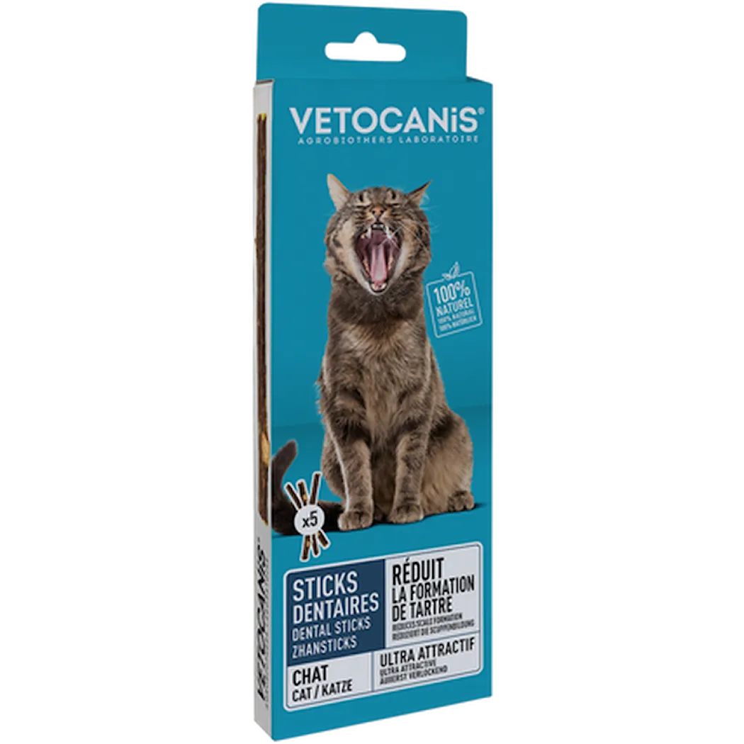 Vetocanis Dental Sticks 100 % Natural - Help Reduce Dental Placque Turquoise 5-pack