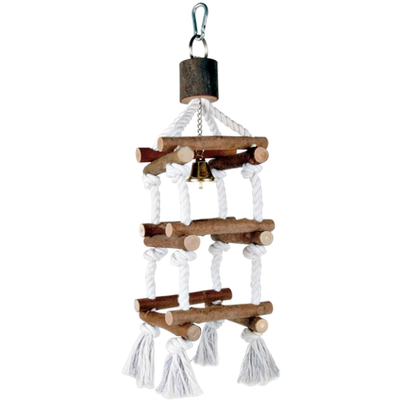 Natural Living Tower with Rope & Bell Brown 34 cm