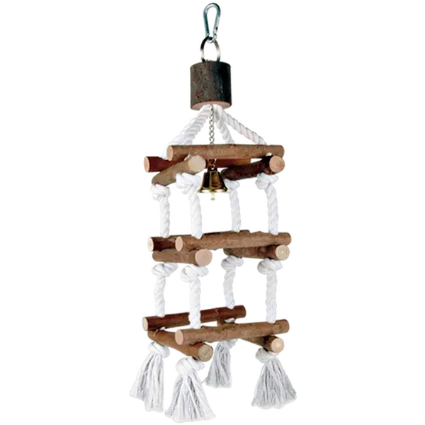 Natural Living Tower with Rope & Bell Brown 34 cm