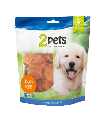 2 pets - Dogsnack Chicken Coins, 400 g - Hund - Hundgodis - Träningsgodis & belöningsgodis - ZOO.se