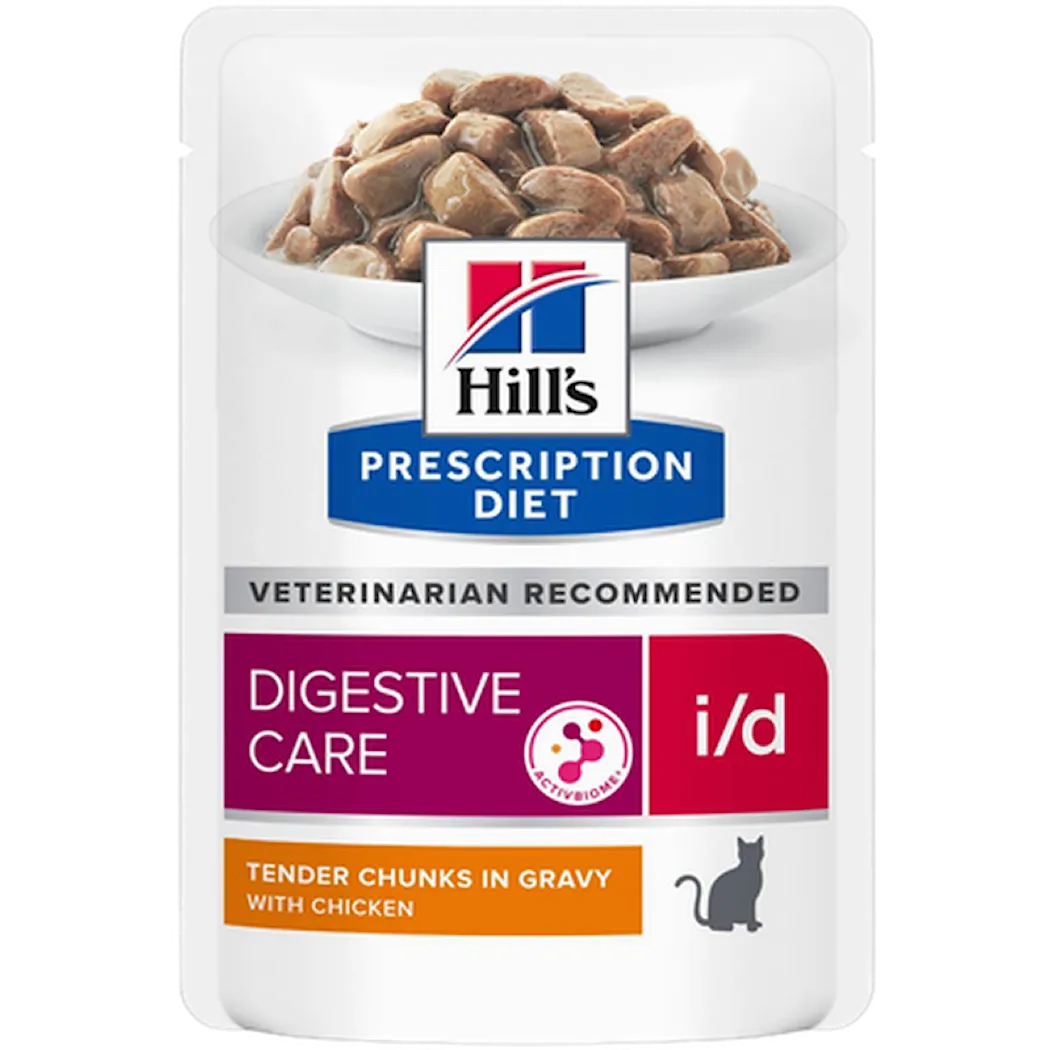 Hill's Prescription Diet Feline i/d Digestive Care Chicken Pouch - Wet Cat Food 85 g x 12 st - Pouch