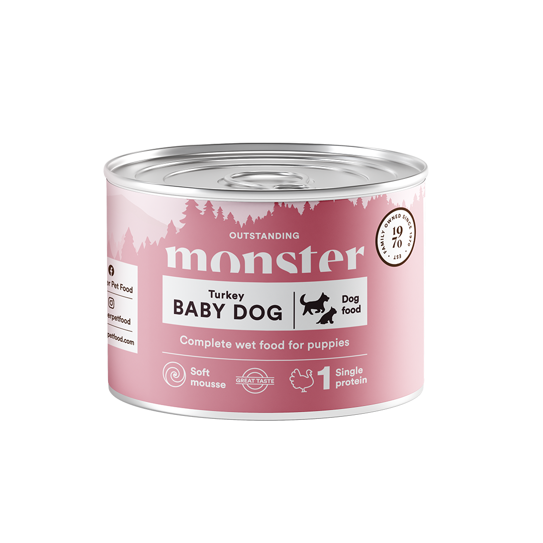 Dog Baby Mousse Can 6x190 g - Hund - Hundmat & hundfoder - V&aring;tmat & V&aring;tfoder f&ouml;r hund - Monster Pet Food - ZOO.se