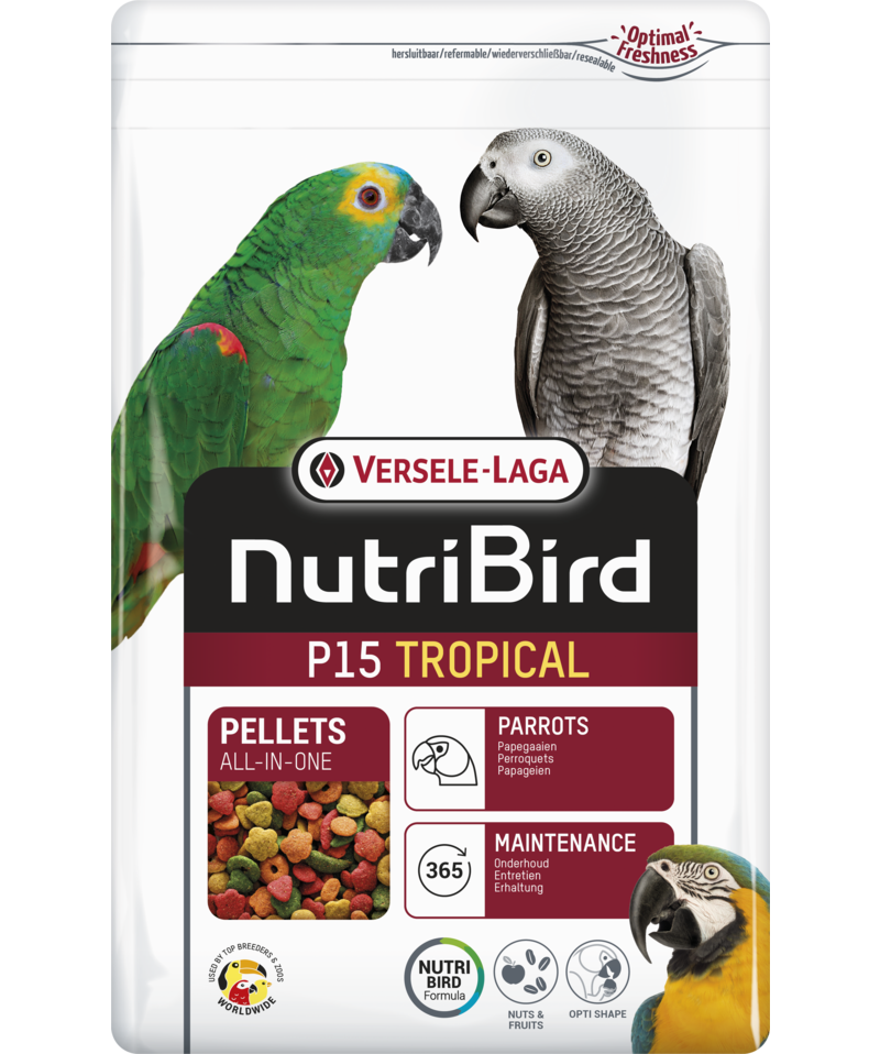 NutriBird P15 Tropical (Papegoja) 1 kg - Fågel & tillbehör - Fågelmat & Fågelfoder - Fågelpellets - Versele-Laga - ZOO.se