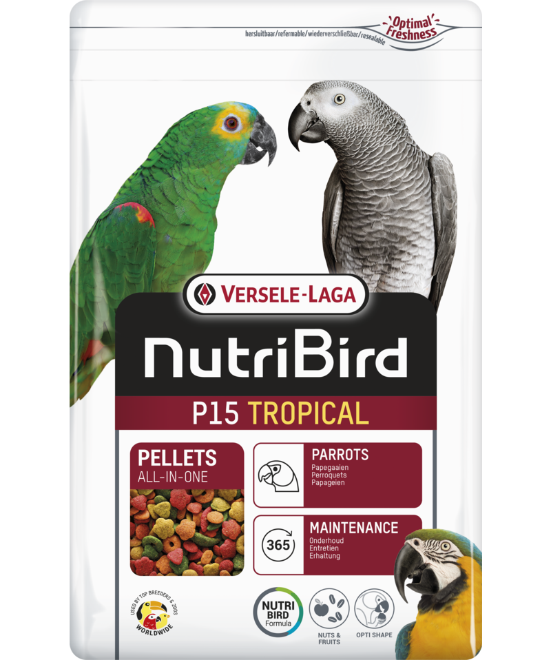 Versele-Laga - NutriBird P15 Tropical (Papegoja) 1 kg - Fågel - Fågelmat & Fågelfoder - ZOO.se