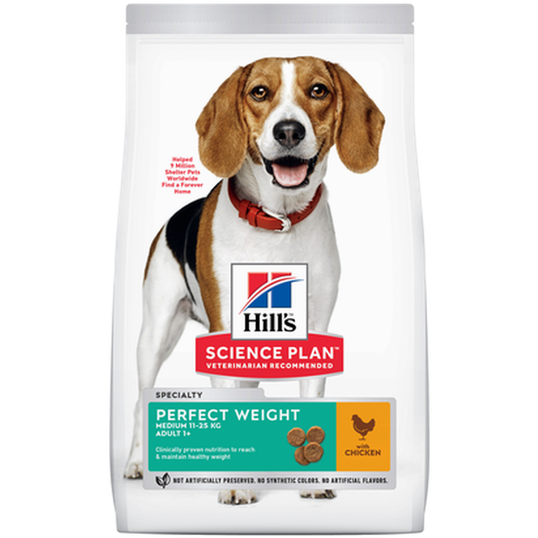 Adult Perfect Weight Medium Chicken - Dry Dog Food 12 kg - Hund - Hundmat & hundfoder - Torrfoder för hund - Hills Science Plan - ZOO.se