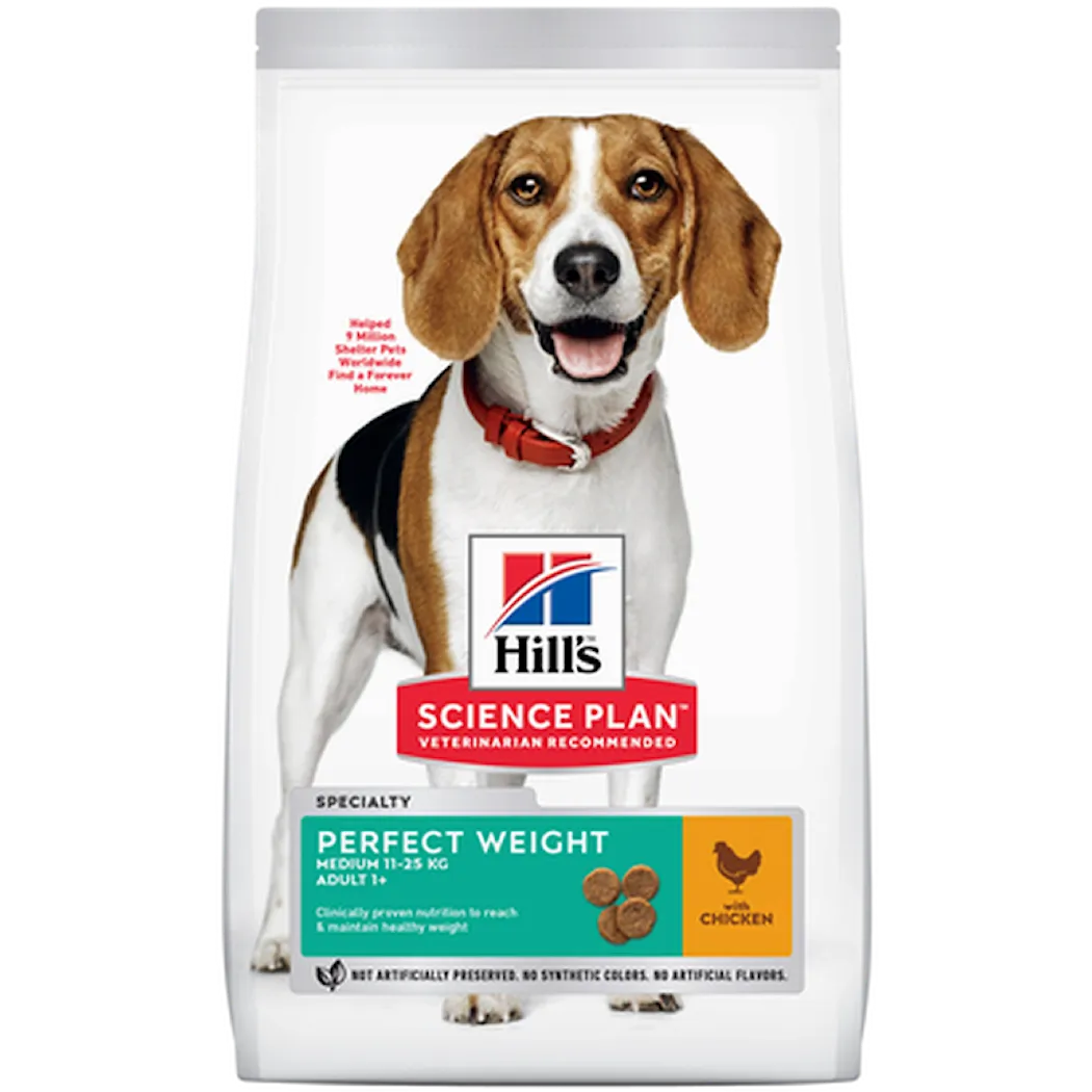 Hills Science Plan Adult Perfect Weight Medium Chicken - Dry Dog Food
