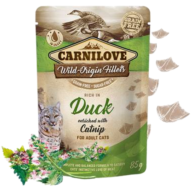 Carnilove - Cat Pouch Duck enriched with Catnip 85 g x 24 st - Kissat - Kissanruoka - Märkäruoka