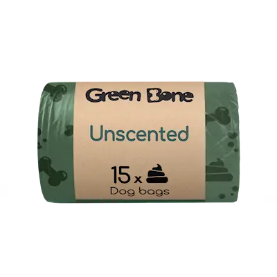 Refill Uparfymert - Biologisk nedbrytbare hundeposer Grønn 15 poser