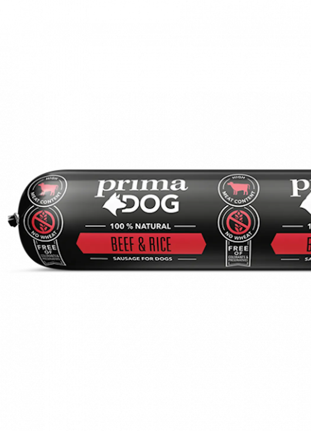 Prima Dog Köttkorv Biff & Ris 800 g