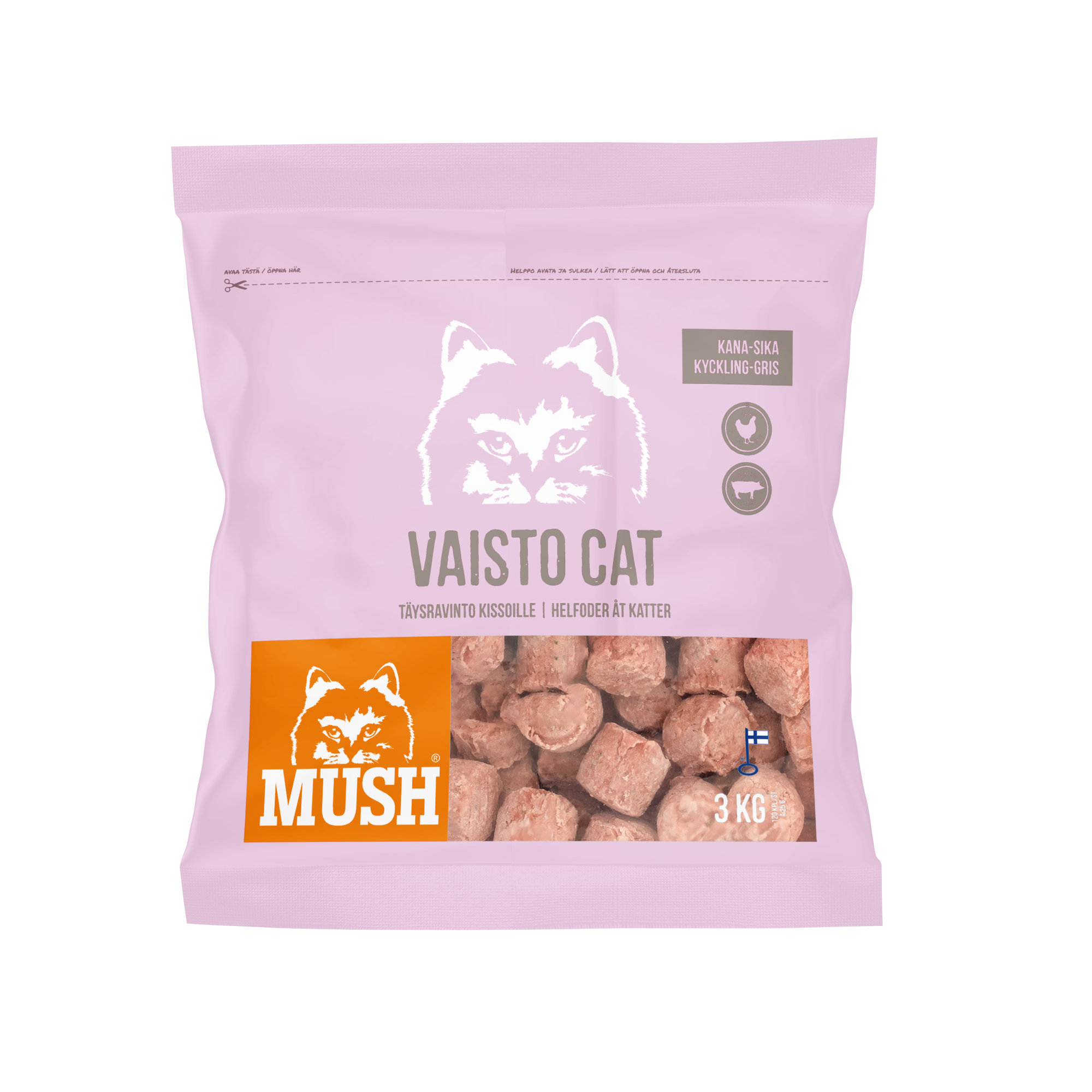 Mush Vaisto Cat Kyckling-Gris