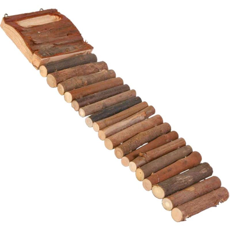 Trixie - Natural Living Ladder with Food Bowl Brown 7 x 27 cm - Smådjur - ZOO.se