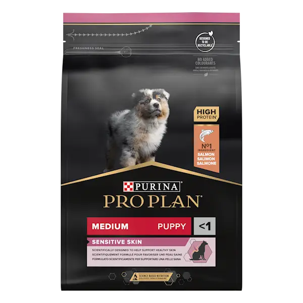 OptiDerma Puppy Sensitive Skin Medium Black 3 kg