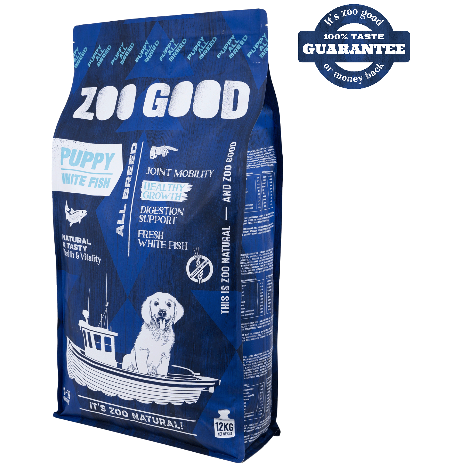 ZOO GOOD - White Fish Skin & Hair Puppy Alle Raser 12 kg - Hund - Hundefôr & hundemat - Tørrfôr for hund - ZOO.no