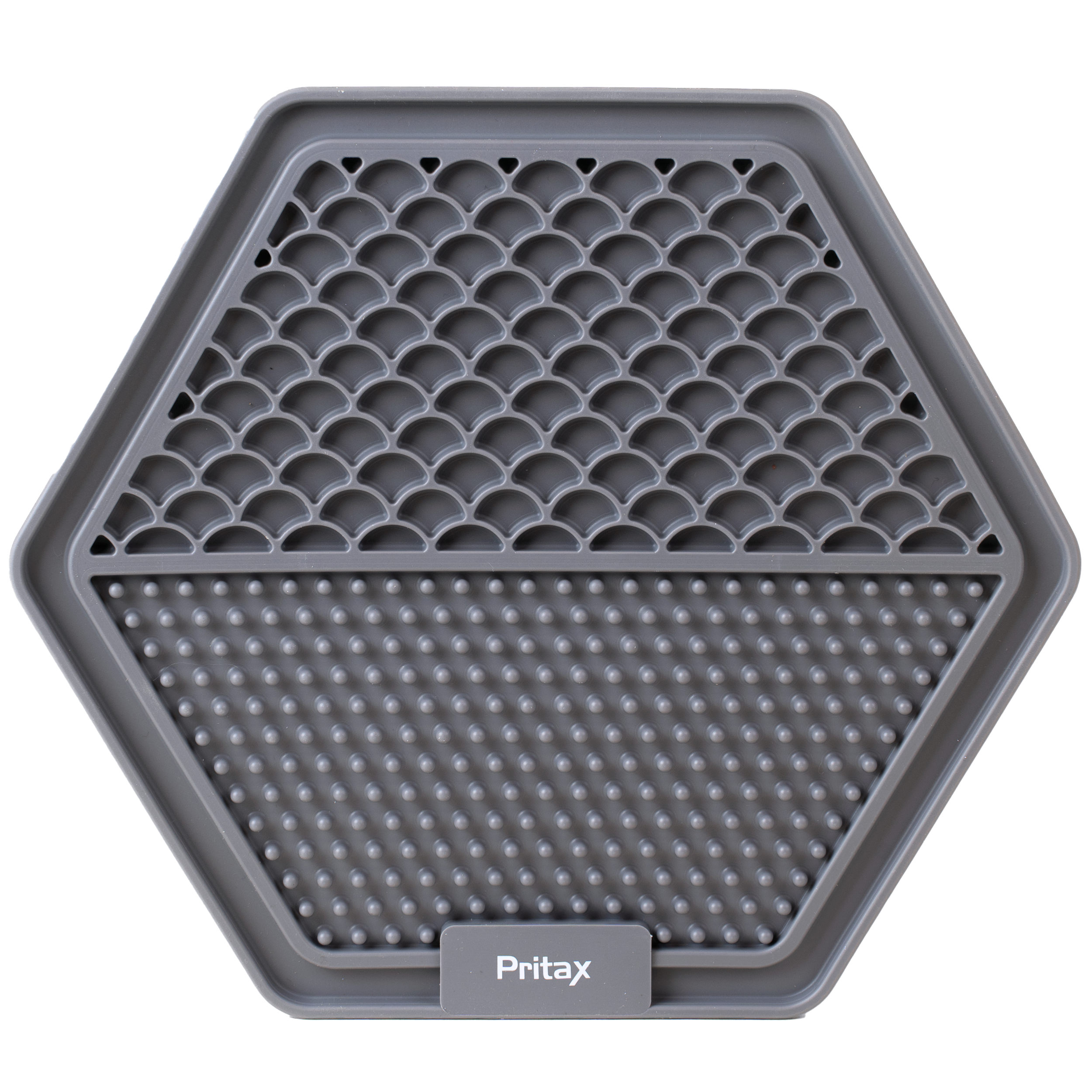 Pritax Slikkematte Hexagon, 22 cm, grå