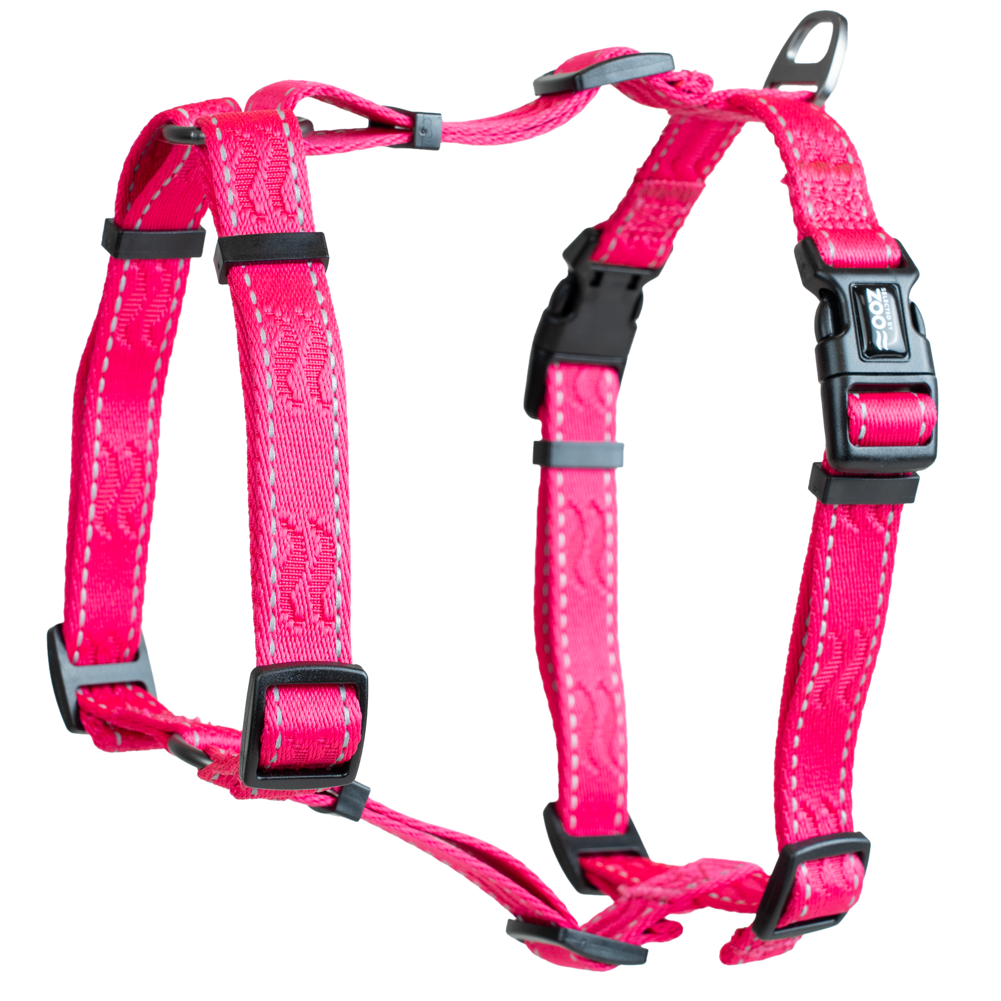 Selected by ZOO - Sele Rufus H-sele justerbar L/XL 25 mm x 100 cm Rosa - Hund - Halsbånd - ZOO.no
