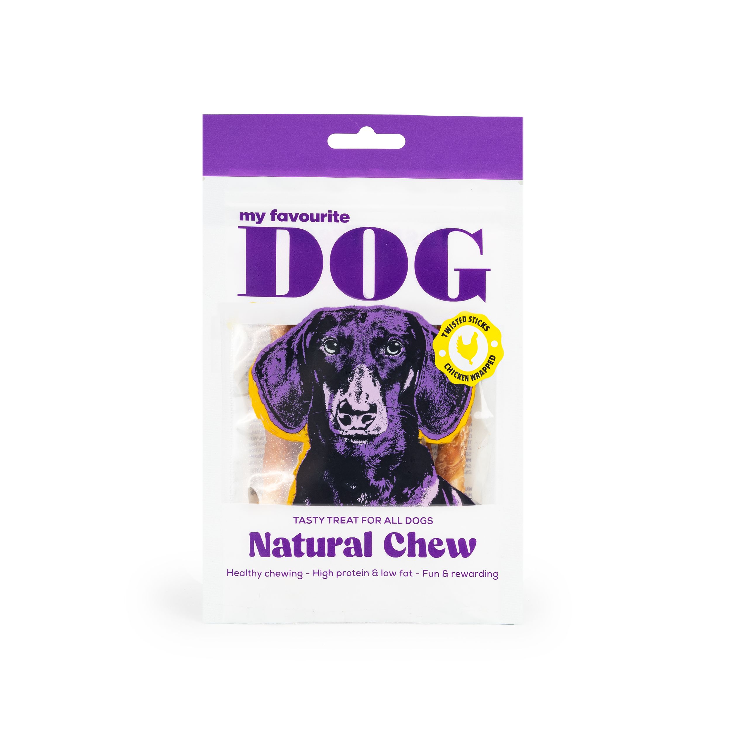 My favourite DOG - Twisted Rawhide Sticks - Chicken 12 cm, 72g, 6-pack - Hund - ZOO.se