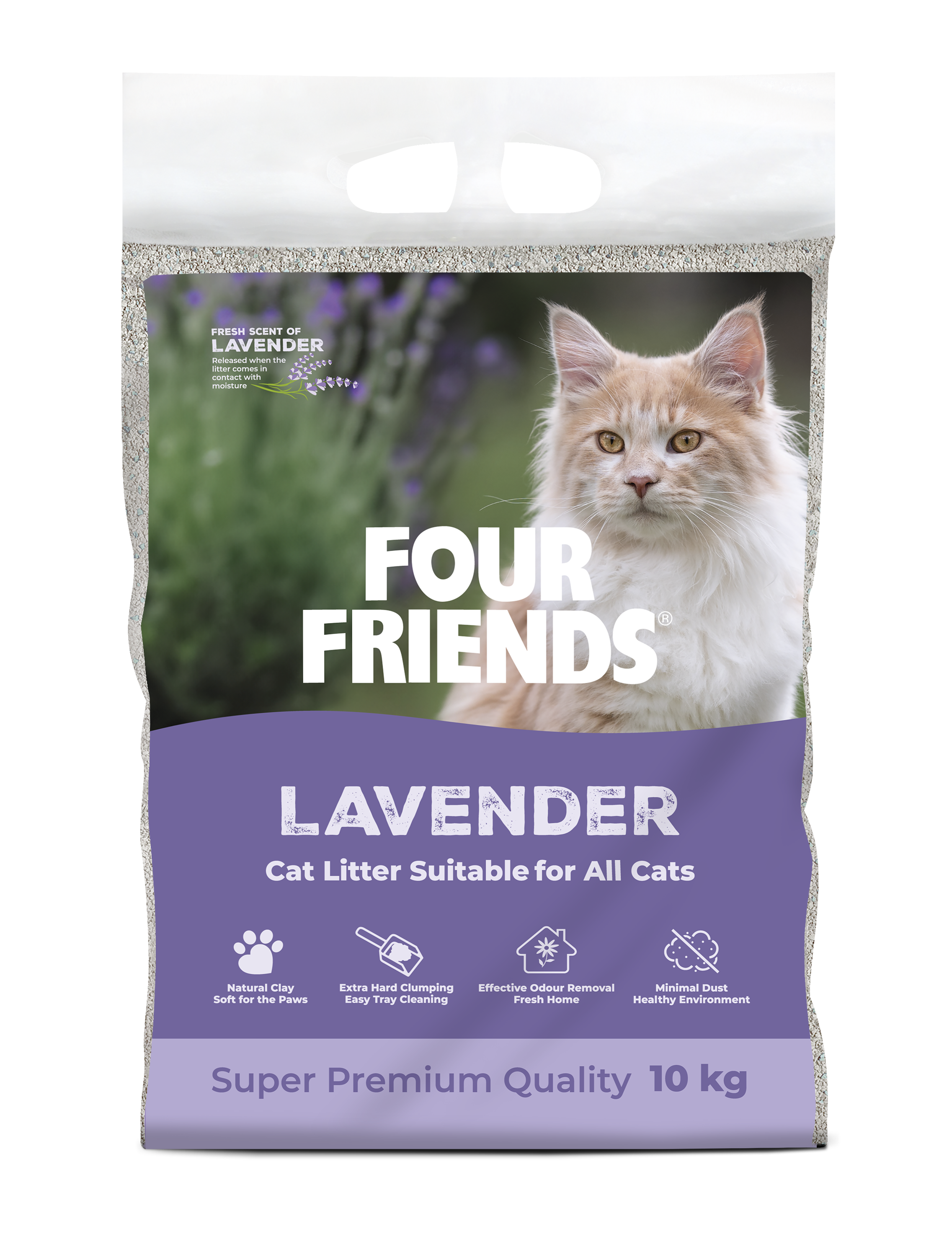 FourFriends - Cat Litter Lavender 10 kg - Lavendel - Katt - Kattsand & kattströ - ZOO.se
