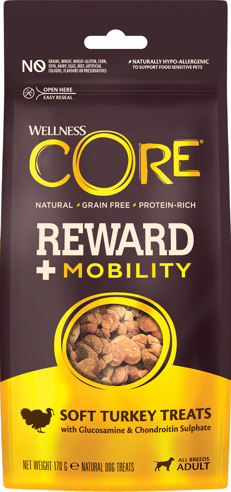 Reward+ Treats Turkey Mobility 170g - Hund - Hundgodis - Träningsgodis & belöningsgodis - CORE Petfood - ZOO.se