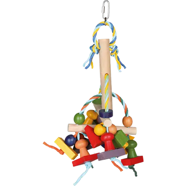 Wooden Toy Colourful with Paper Ribbons Mix 31 cm