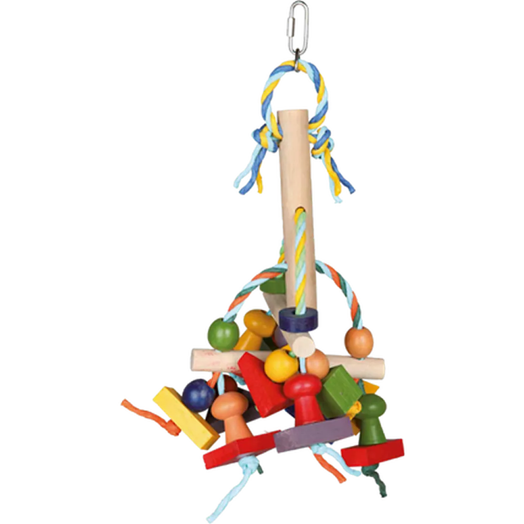 Trixie Fargerikt leketøy i tre med papirbånd Mix 31 cm