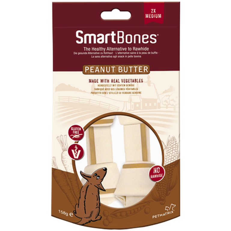 SmartBones® - Peanut Butter Medium 2-pack - Koirat - Koiran herkut ja puruluut - Koiranluut ja solmuluut
