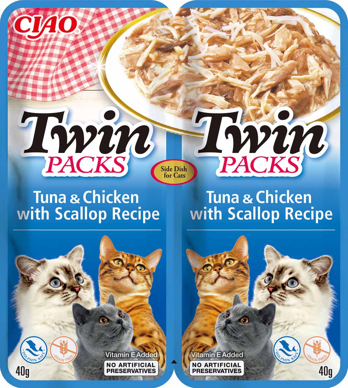 Twin Packs Tuna/Chicken In Scallop Broth 2 x 40 g