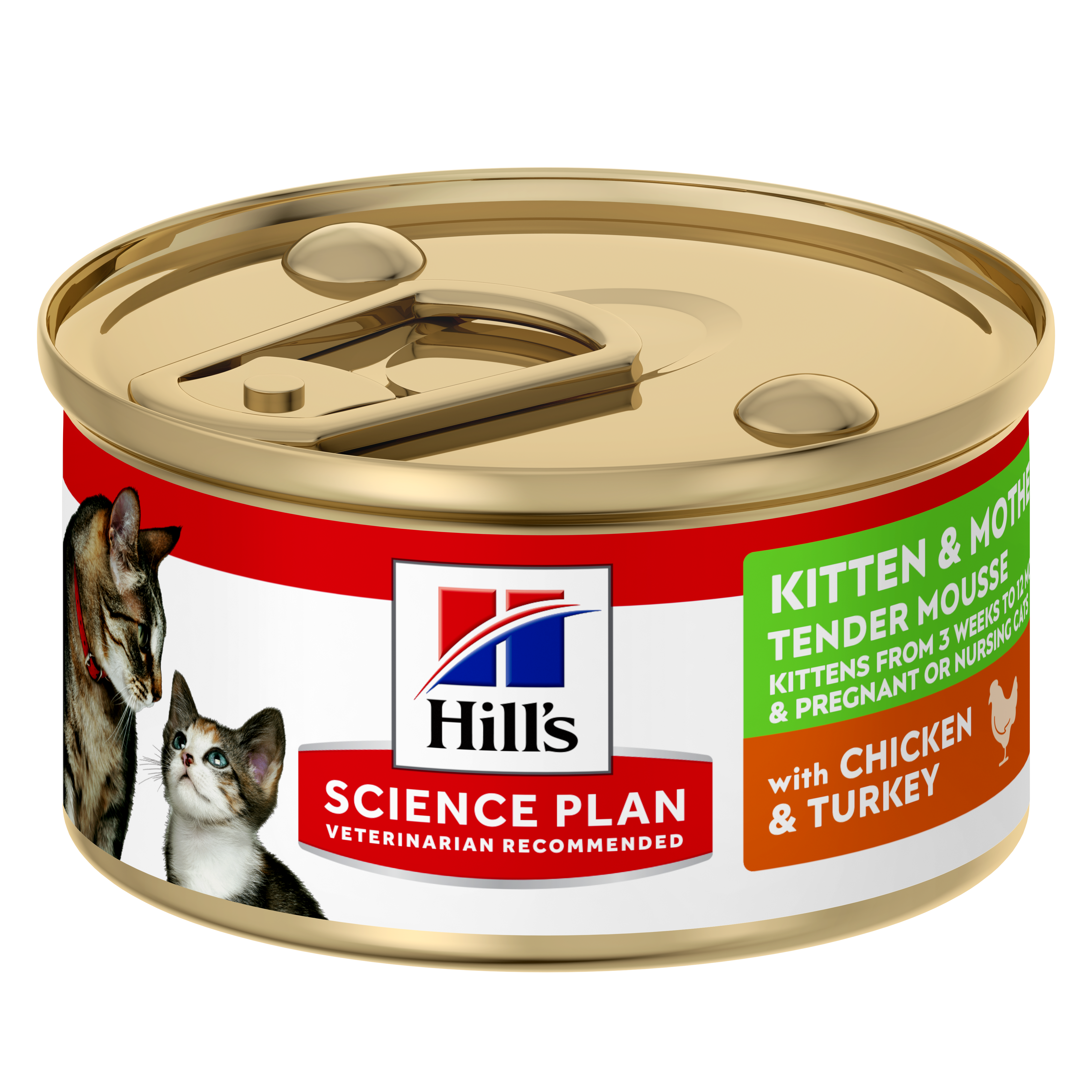 Kitten Nutrition Mousse Chicken & Turkey Canned - Wet Cat Food 85 g x 24 - Katt - Kattefôr & kattemat - Våtfôr og våtmat - Hills Science Plan