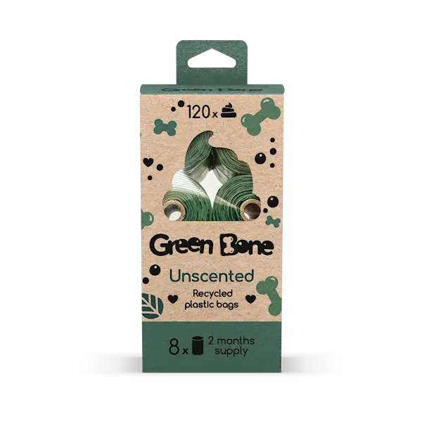 Refill Uparfymert - Biologisk nedbrytbare hundeposer Grønn 120 poser