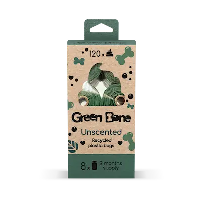Refill Unscented - Biodegradable Dog Bags Green 120 påsar