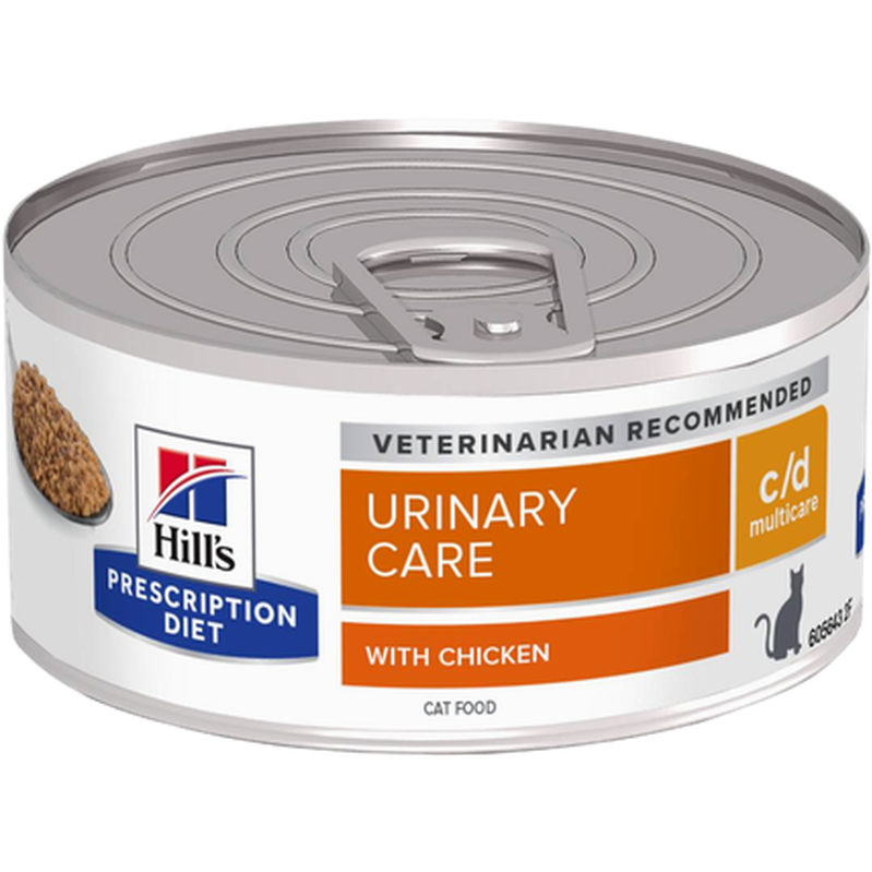 Hill's Prescription Diet Feline - c/d Multicare Minced Chicken Canned - Wet Cat Food 156 g - Katt - ZOO.se