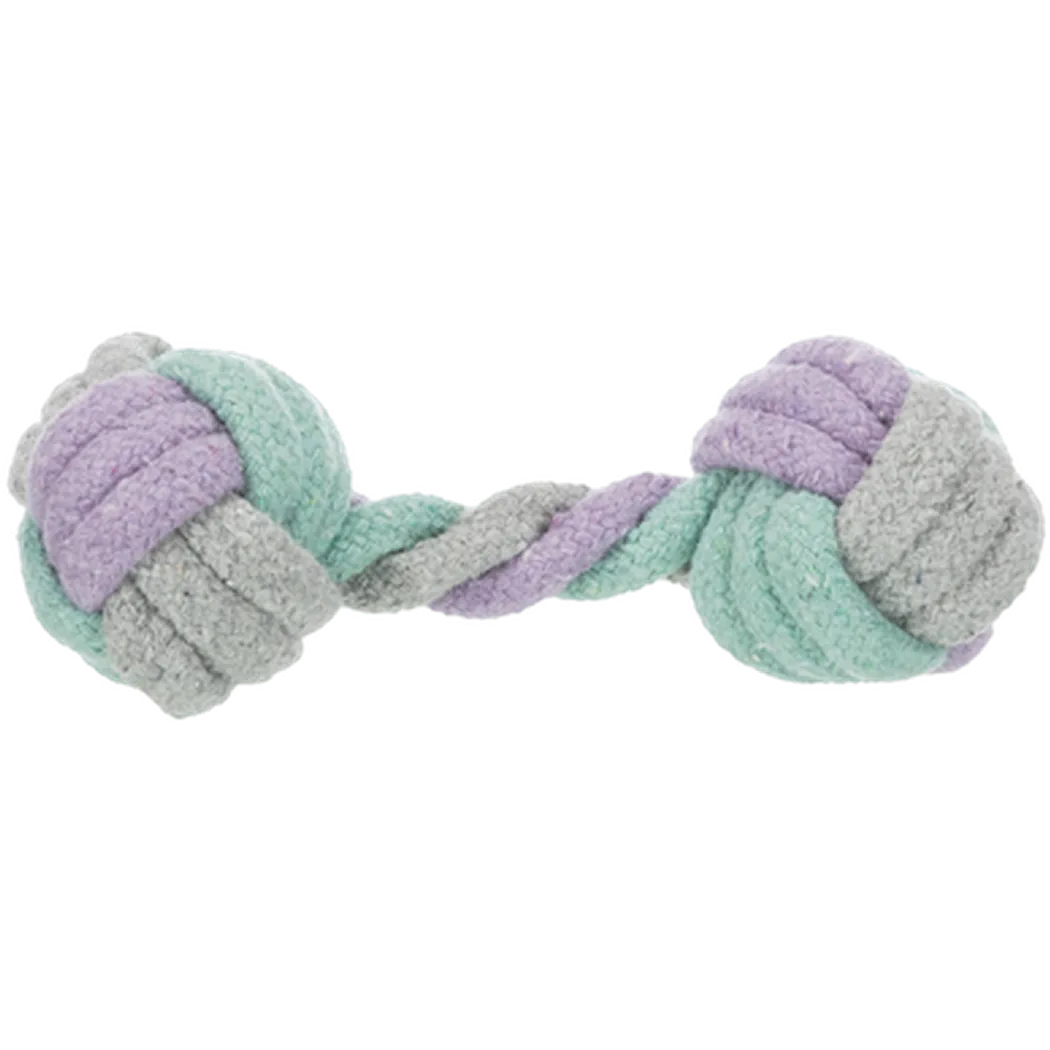 Trixie Junior Rope Dumbbell Light/Lilac/Mint Multicolored 15 cm