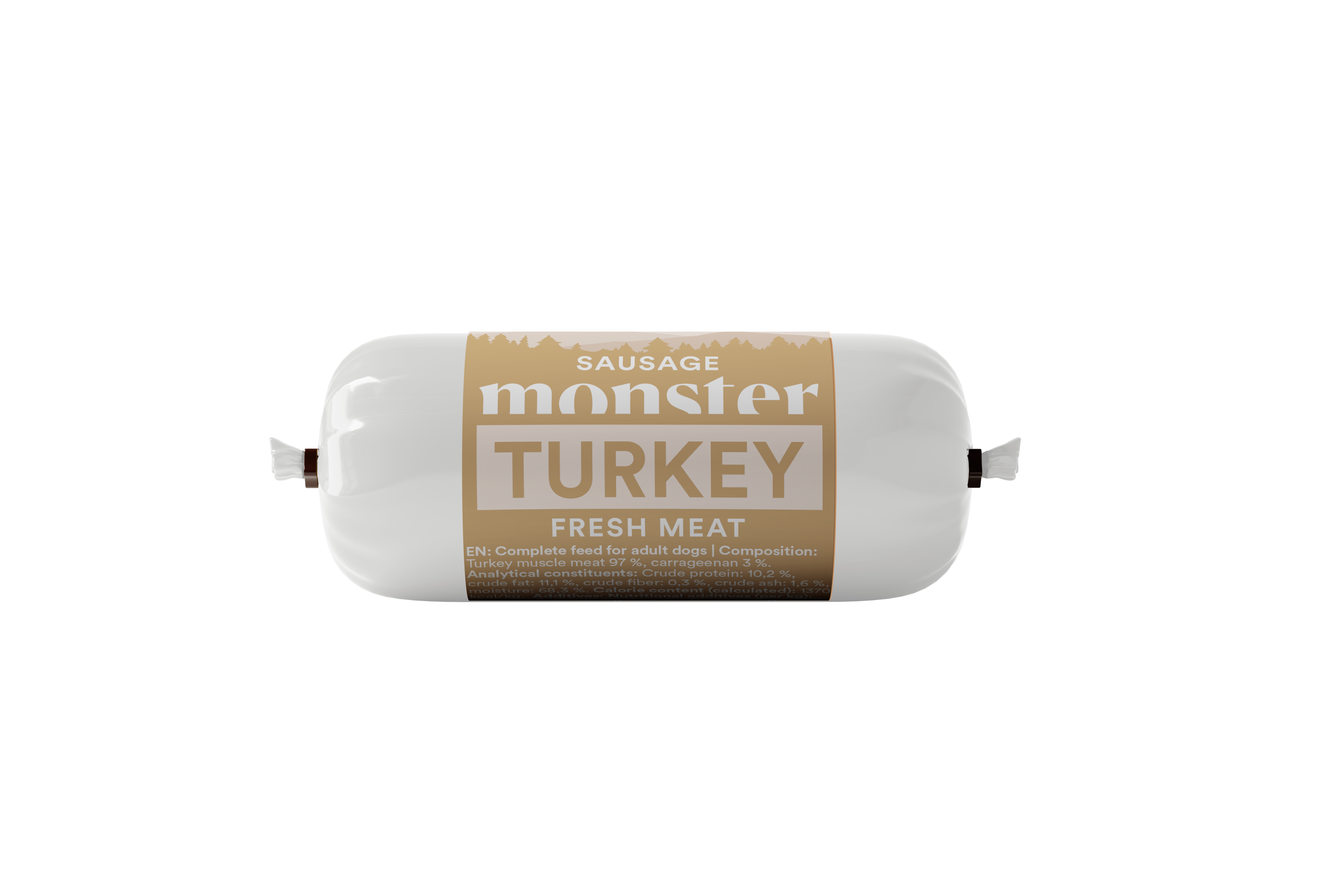 Monster Pet Food - Dog Sausage Turkey 400 g - Hund - Hundmat & hundfoder - Våtmat & Våtfoder för hund - ZOO.se