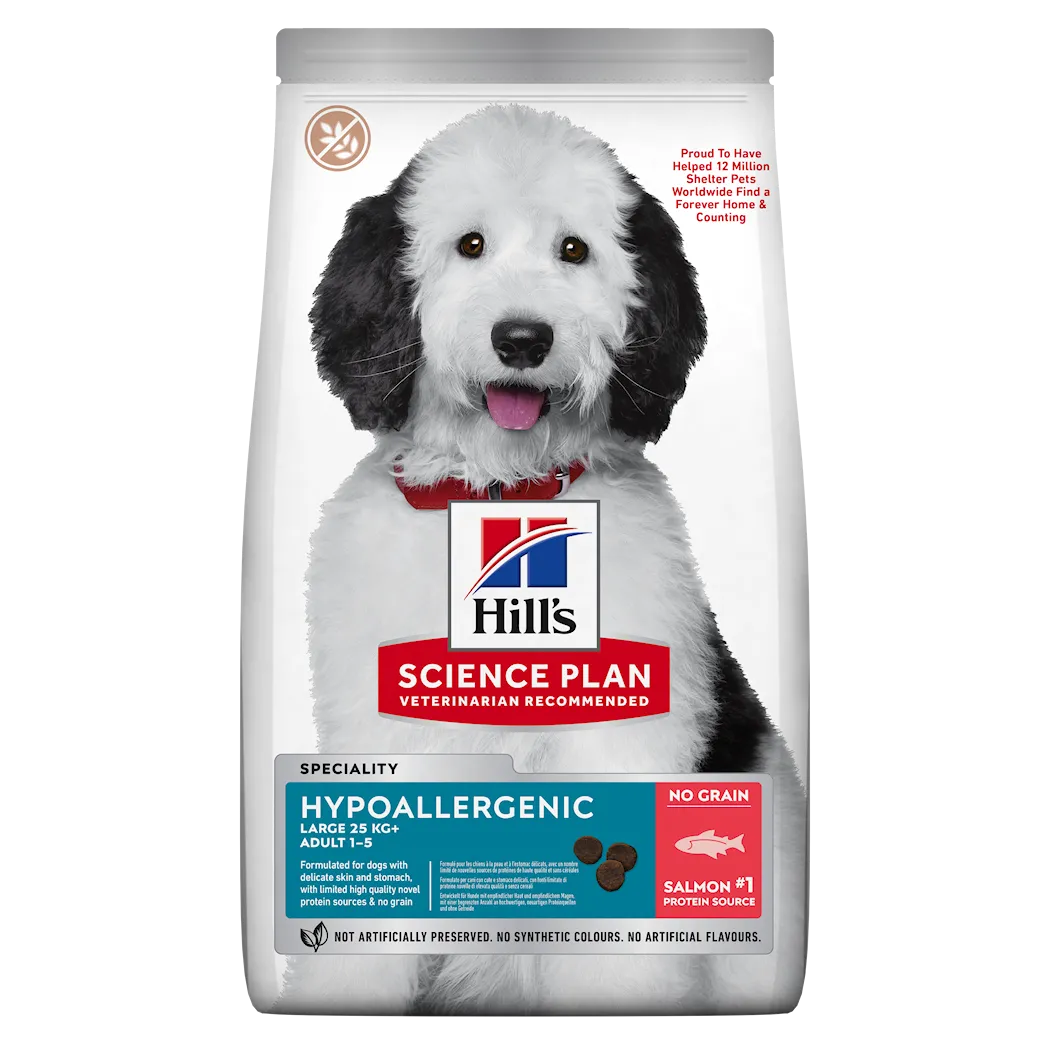 Hills Science Plan Allergivennlig Adult tørrfôr til store hunderaser med laks 14 kg