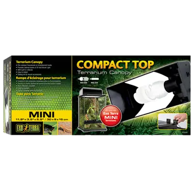 Compact Top Light - Fluorescent Terrarium Canopy Black 60 x 20 x 9 cm