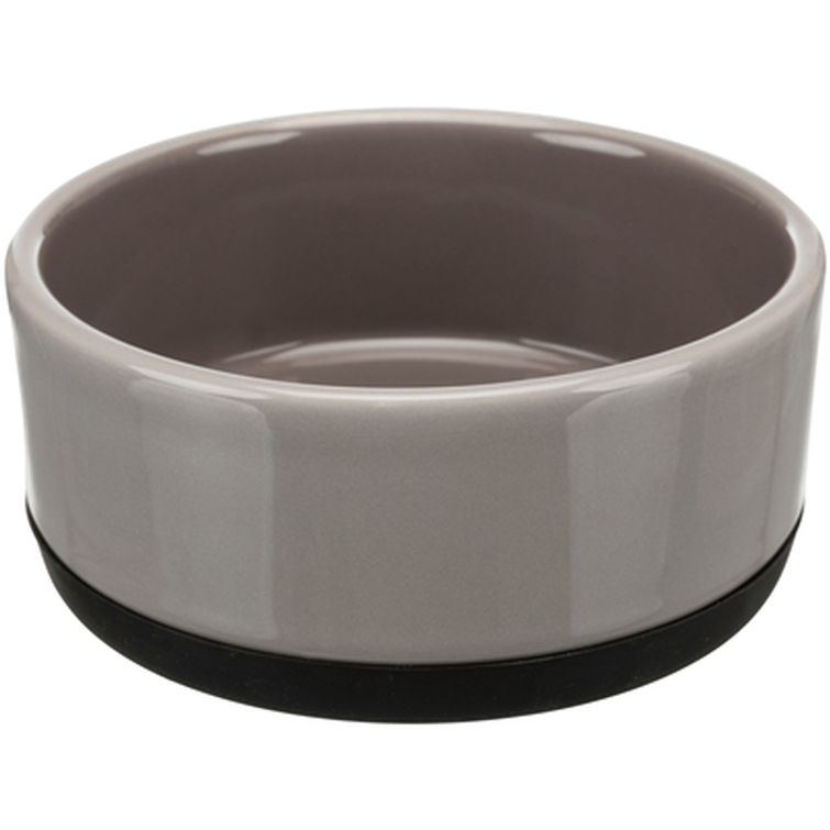 Ceramic Bowl Non-Slip Rubber Bottom Gray 0,4L - Hund - Matplats & Vattenautomater för hund - Hundmatskålar & Vattenskålar för hund - Trixie - ZOO.se