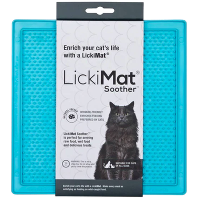 LickiMat - Cat Classic Soother Blue 20 x 20 cm - Katt - Matplats & Vattenfontäner för katt - ZOO.se