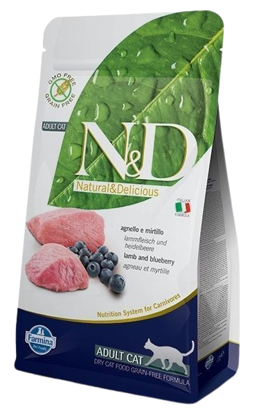 Farmina - Cat N&D Grain Free Lamb & Blueberry Adult 5 kg - Katt - Kattfoder & kattmat - ZOO.se