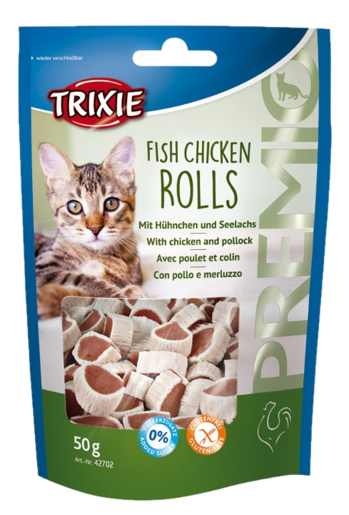 Premio Fish Chicken Rolls 50 g - Katt - Kattgodis & Kattgräs - Belöningsgodis för katt - Trixie - ZOO.se