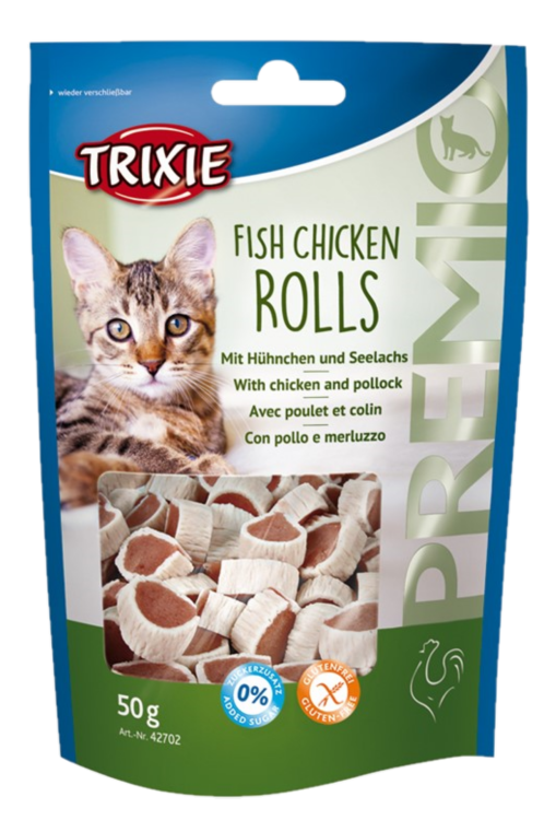 Trixie - Premio fiskekyllingruller 50 g - Katt - Kattegodteri & kattegress - Belønningsgodbiter katt - ZOO.no