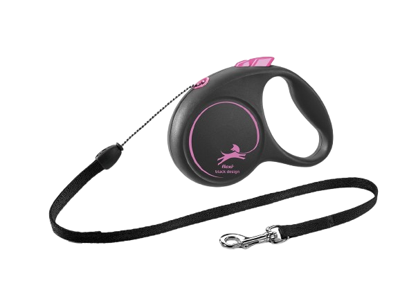 Flexi Rullkoppel Black Design Cord Rosa