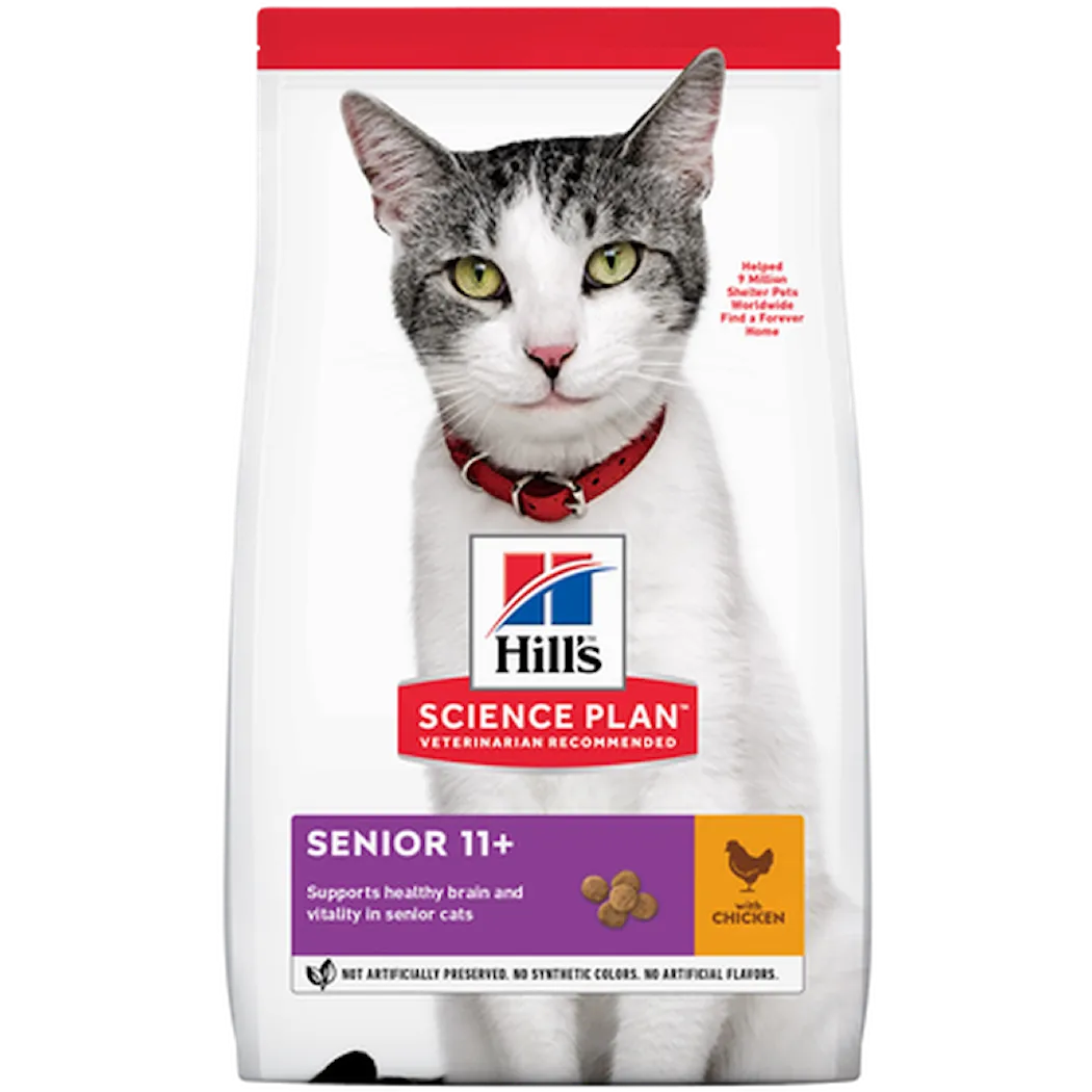 Hills Science Plan Feline Senior 11+ Healthy Ageing Chicken - Dry Cat Food
